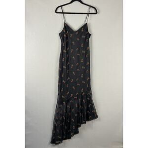 Likely Kareena Floral Embroidered Dress 6 Mesh Asymmetrical Fairy Y2k Whimsigoth
